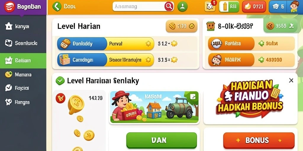 Screenshot 3: Sistem reward yang menunjukkan penghargaan yang diraih.